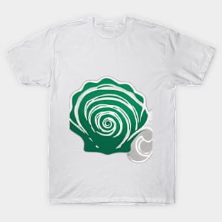 Emerald Swirl Rose Graphic Tee Design No. 752 T-Shirt